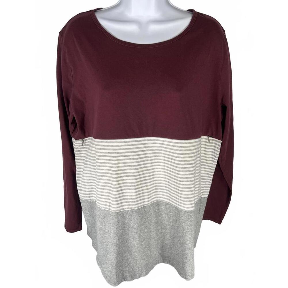 Nursing Queen-Cozy Momcore Aesthetic Discreet Colorblock Nursing Shirt M